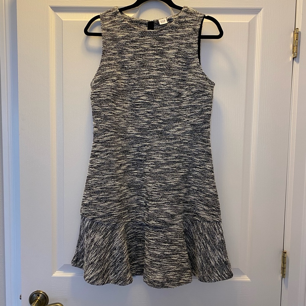 GAP Black and White Textured Dress